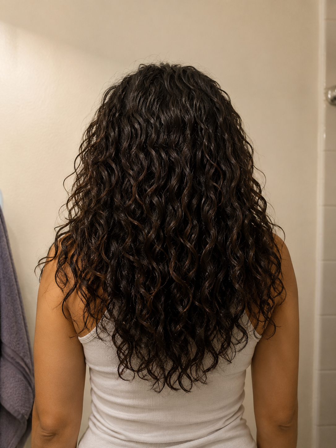 Two weeks into my Chicago apartment. Same products. Completely different hair.